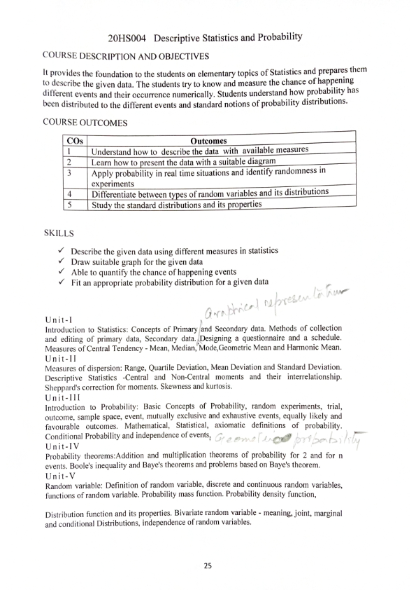 DESCRIPTIVE STATISTICS AND PROBABILITY